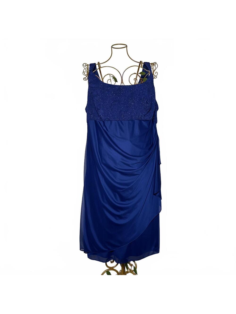 Alex Evenings 20W 2PC Dress & Jacket Chiffon Draped Formal Mother of Bride - Picture 5 of 9